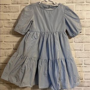 Zara Kids Girl Voluminous Taffeta Dress Blue